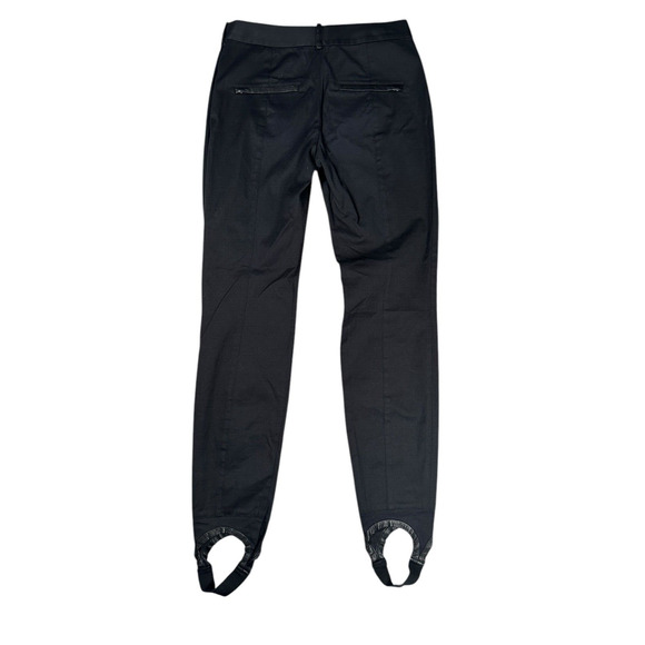 Alexander Wang Stirrup Pants Size 0 Black Skinny Leg Cotton Leather Chic - Picture 2 of 8